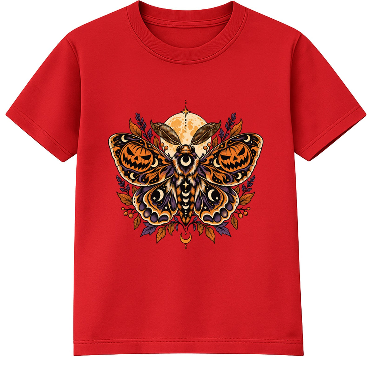 Pumpkin Moth adult Halloween t-shirt - Red