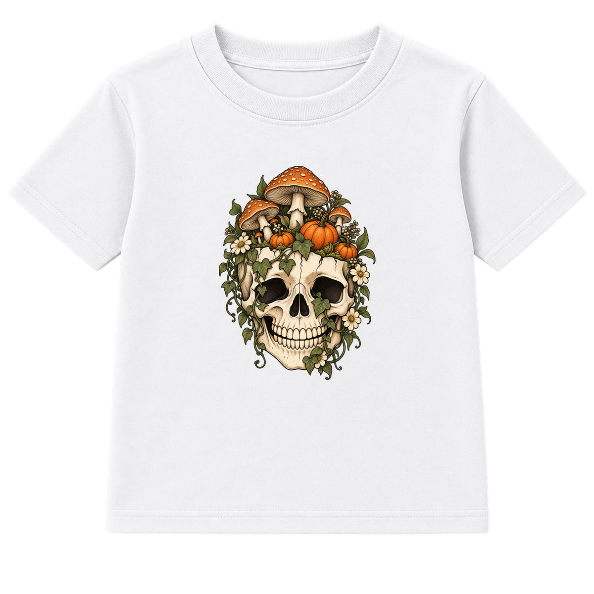 Mushroom Skull adult Halloween t-shirt - White