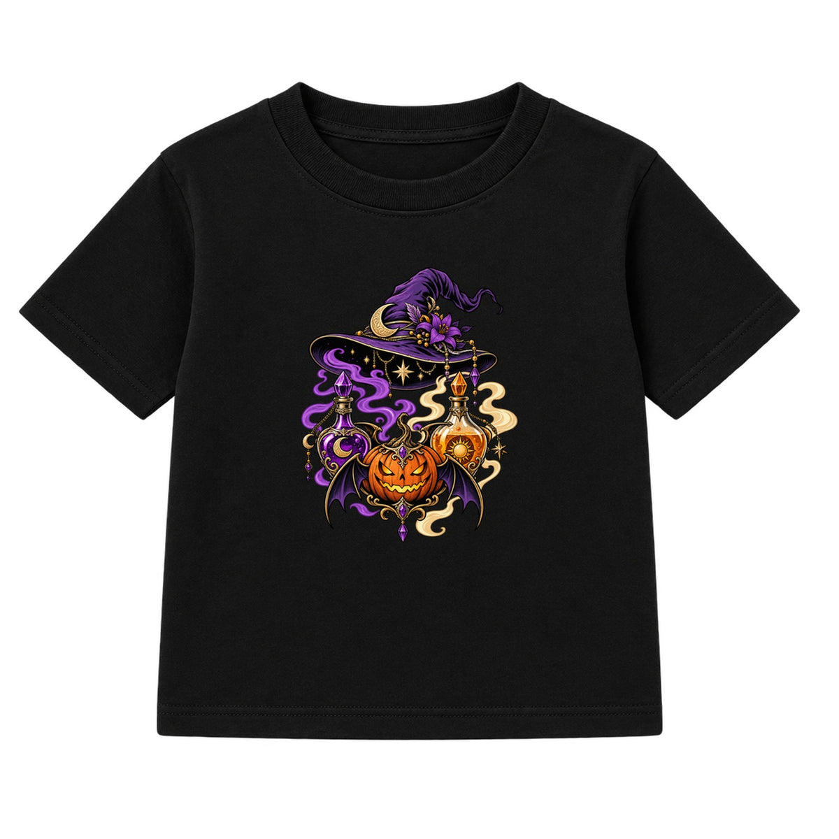 Potion and Hat adult Halloween t-shirt - Black