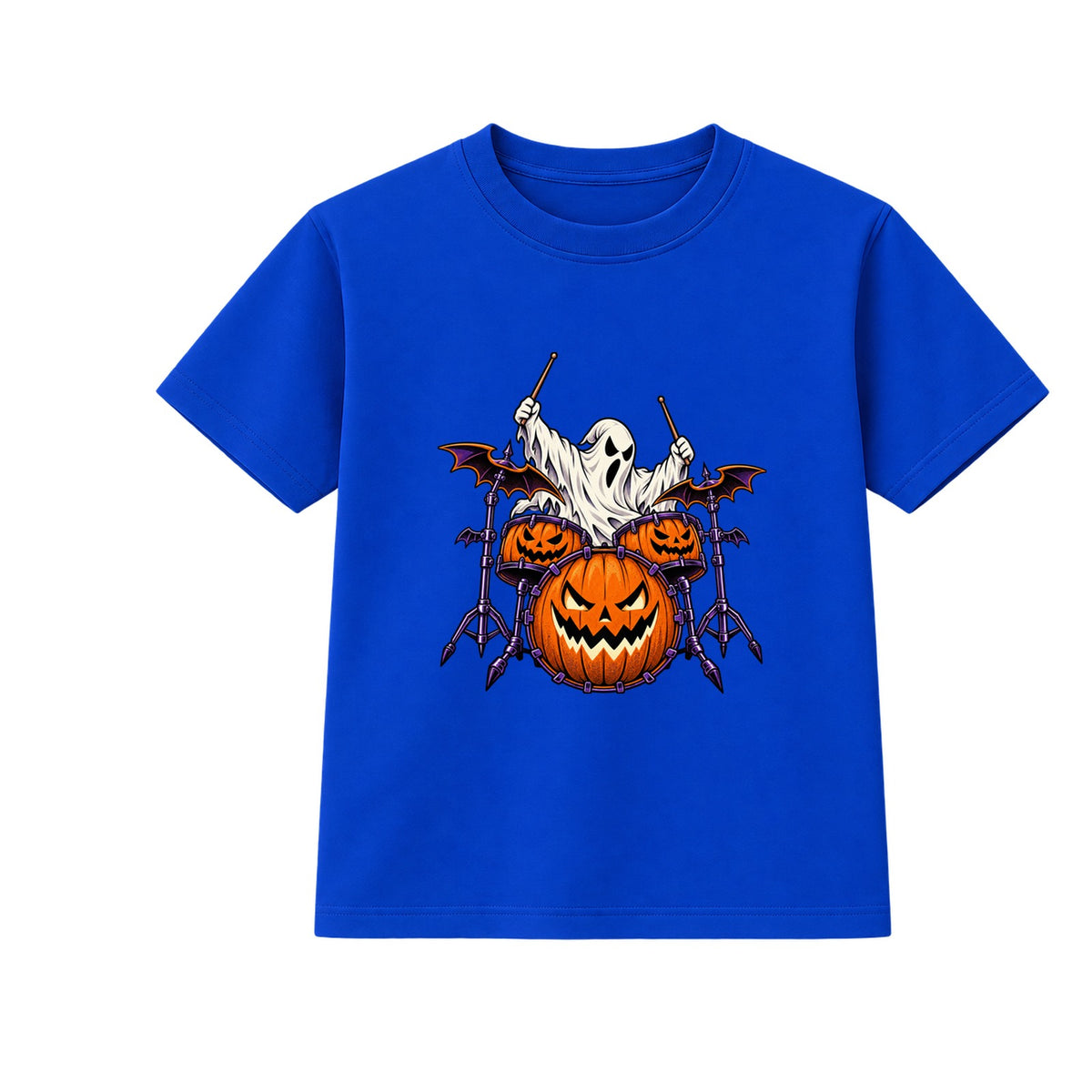 Drummer Ghost kids Halloween t-shirt - Blue