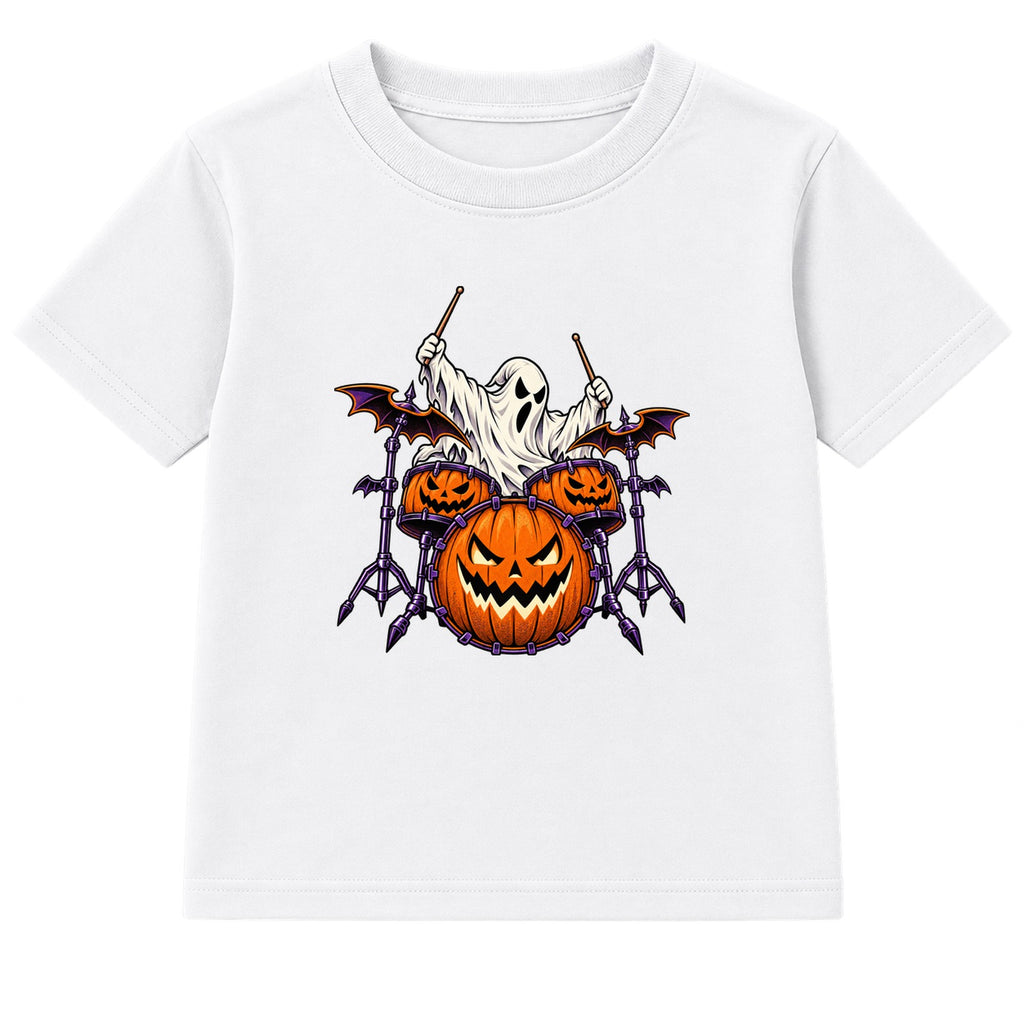 Drummer Ghost kids Halloween t-shirt - White