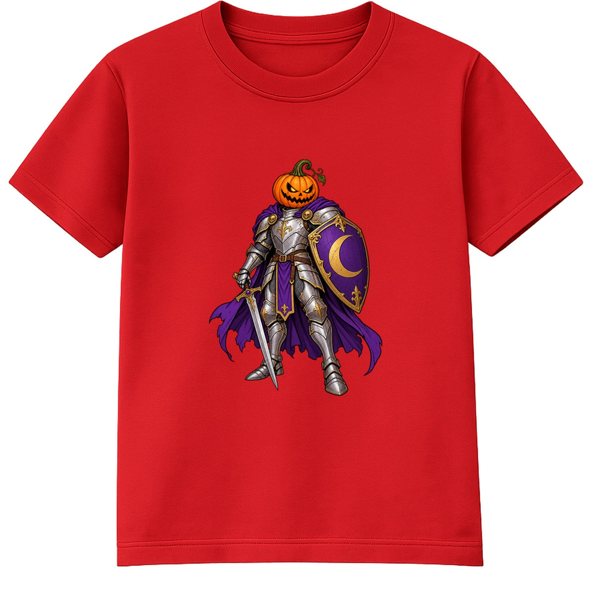 Pumpkin Knight kids Halloween t-shirt - Red