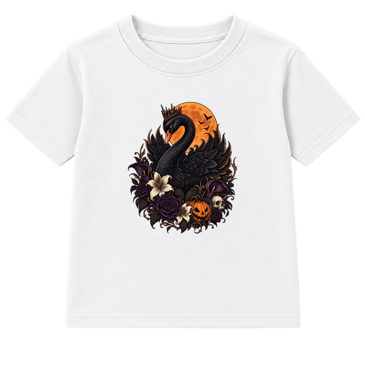 Gothic Swan adult Halloween t-shirt - White
