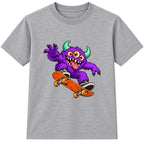 Skate Monster kids Halloween t-shirt - Heather Grey