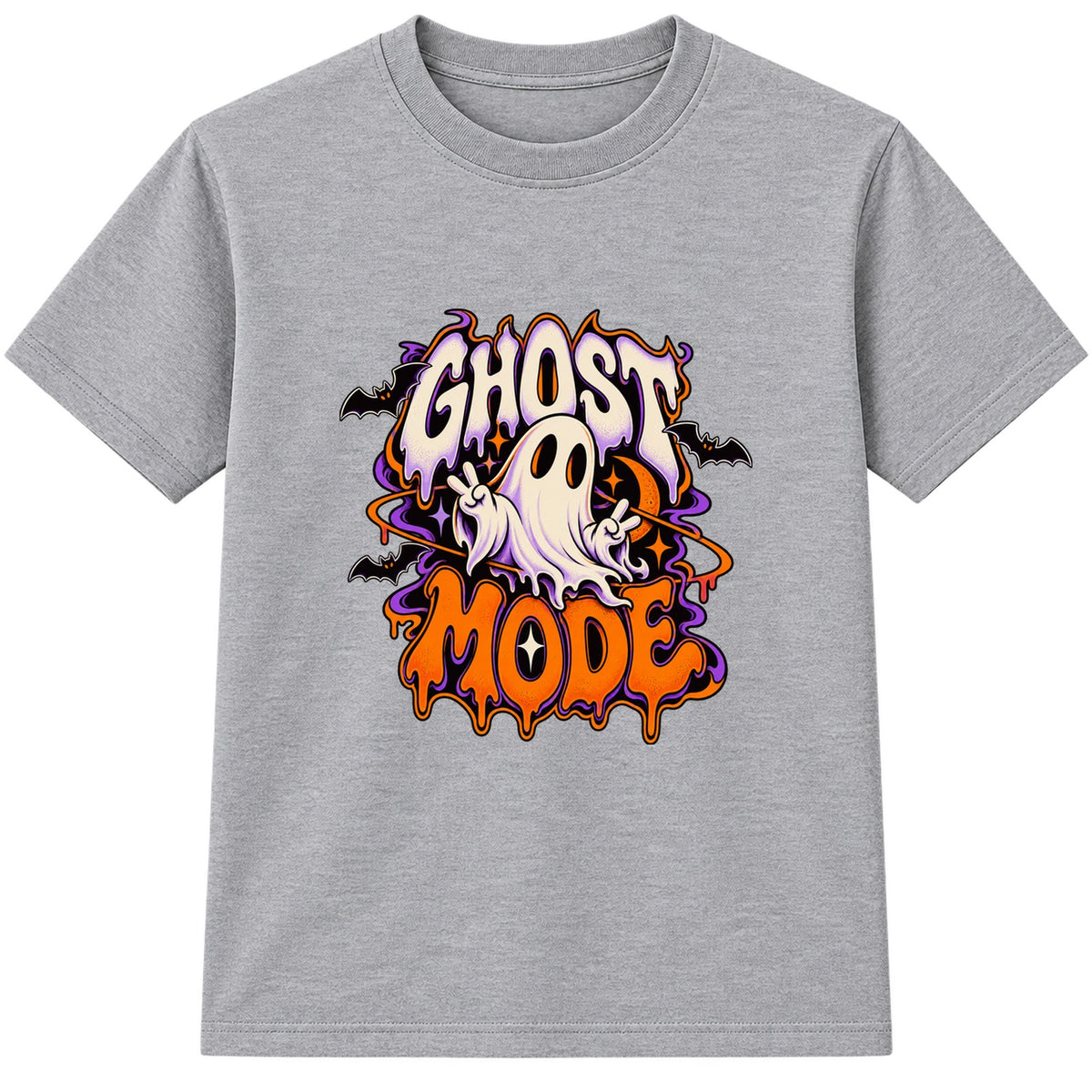 Ghost Mode adult Halloween t-shirt - Heather Grey