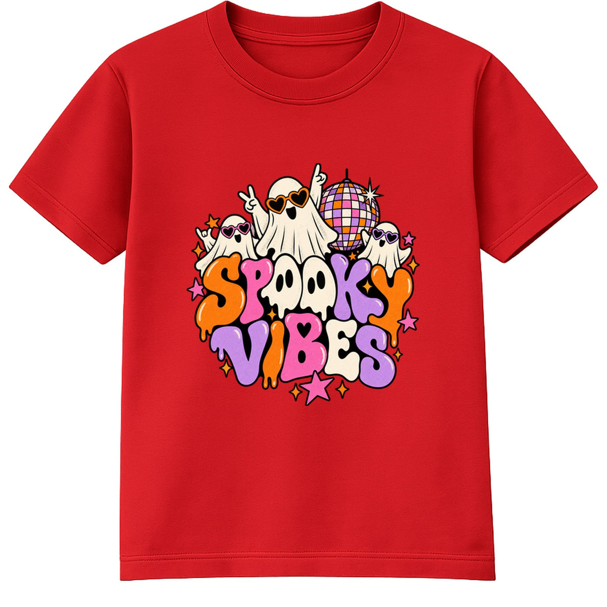 Spooky Vibes adult Halloween t-shirt - Red
