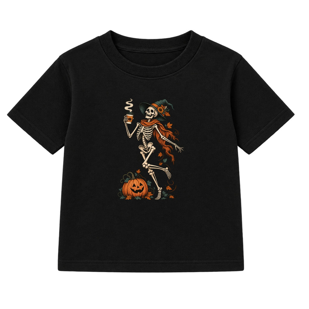 Coffee Skeleton adult Halloween t-shirt - Black