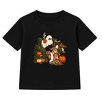Cosy Reading Ghost adult Halloween t-shirt - Black
