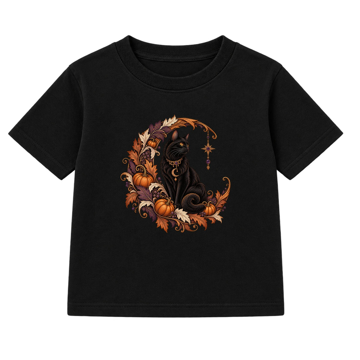 Crescent Cat adult Halloween t-shirt - Black