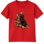 Crescent Cat adult Halloween t-shirt - Red