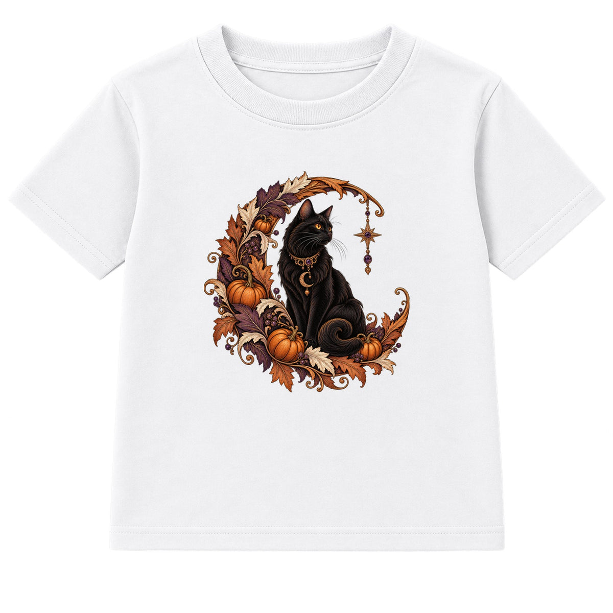 Crescent Cat adult Halloween t-shirt - White