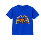 Skeleton Heart adult Halloween t-shirt - Blue