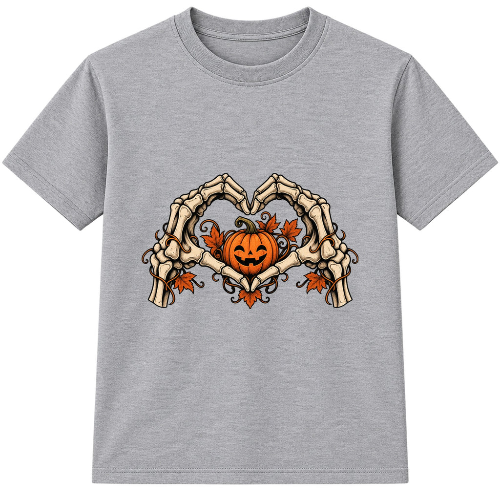 Skeleton Heart adult Halloween t-shirt - Heather Grey