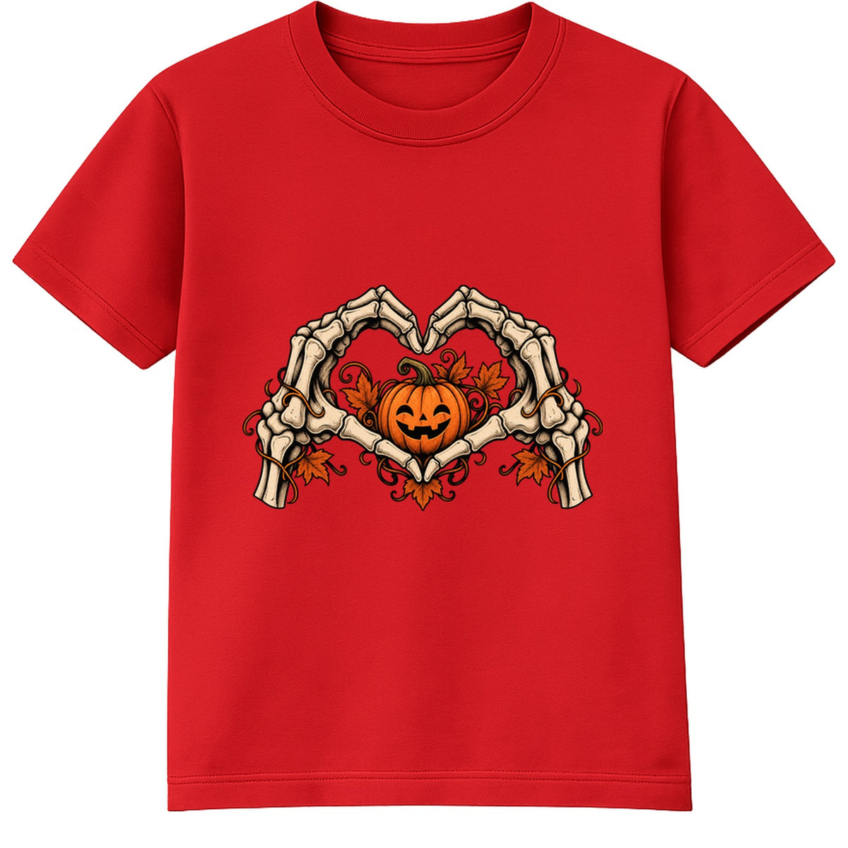 Skeleton Heart adult Halloween t-shirt - Red