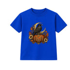 Raven and Pumpkin adult Halloween t-shirt - Blue