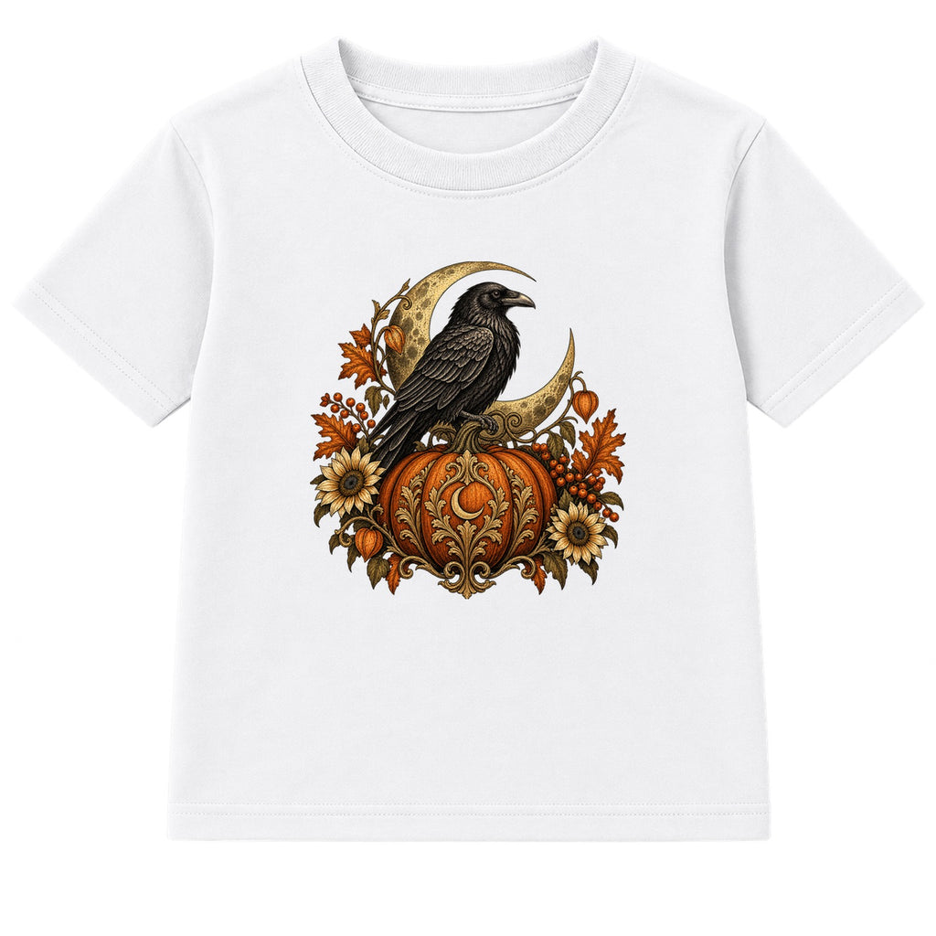 Raven and Pumpkin adult Halloween t-shirt - White