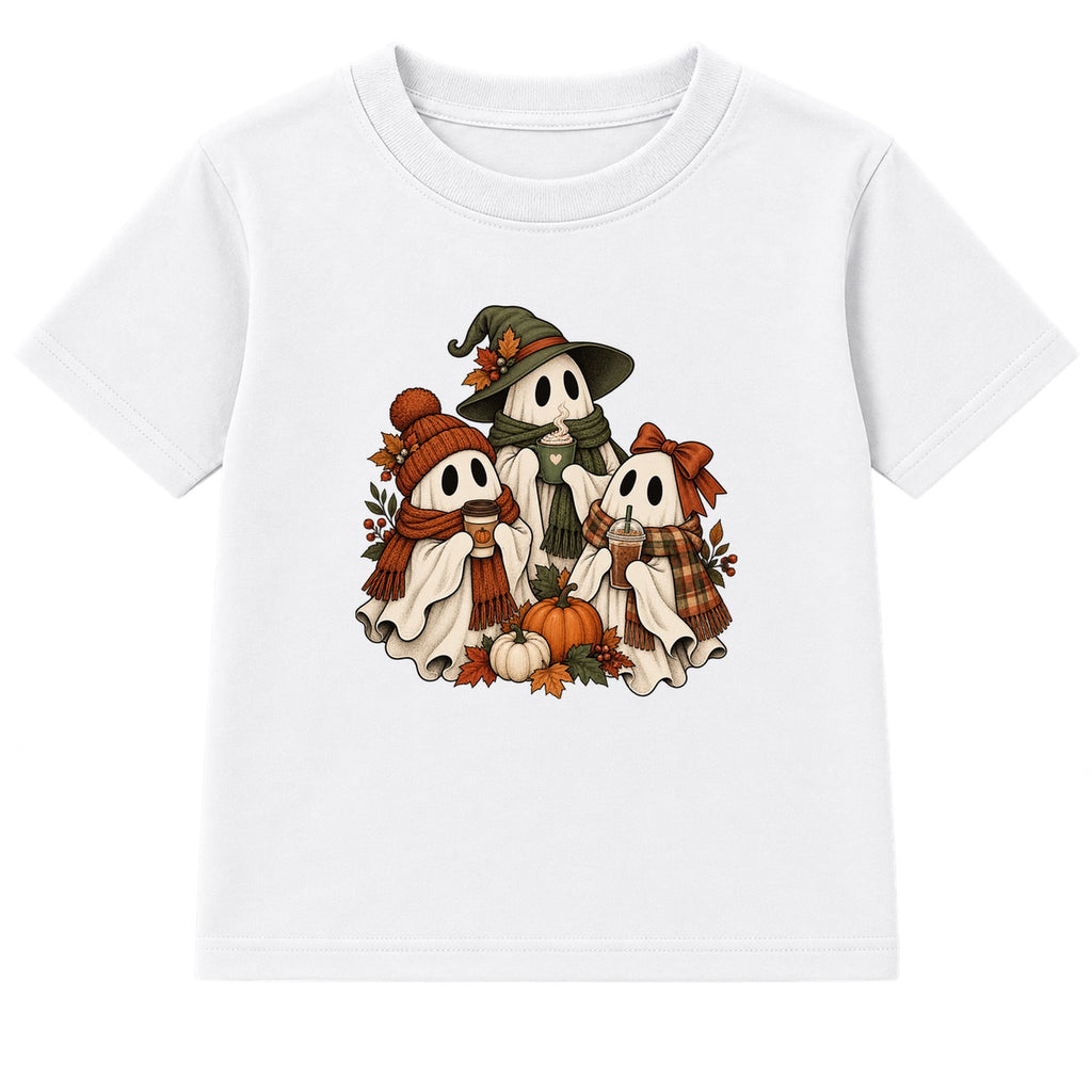 Coffee Ghosts adult Halloween t-shirt - White