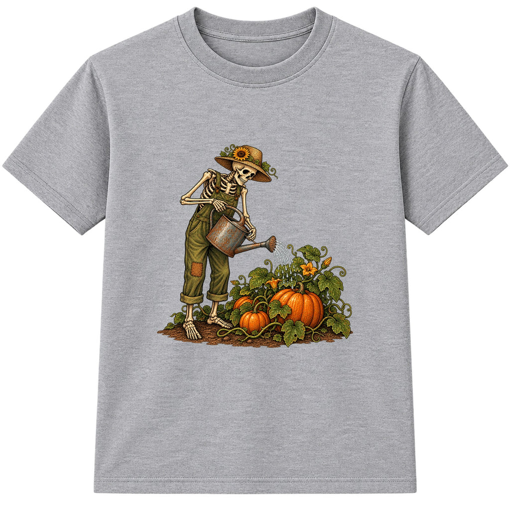 Skeleton Gardener adult Halloween t-shirt - Heather Grey
