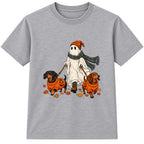 Ghost Dog Walker adult Halloween t-shirt - Heather Grey