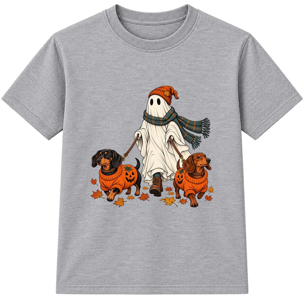Ghost Dog Walker adult Halloween t-shirt - Heather Grey