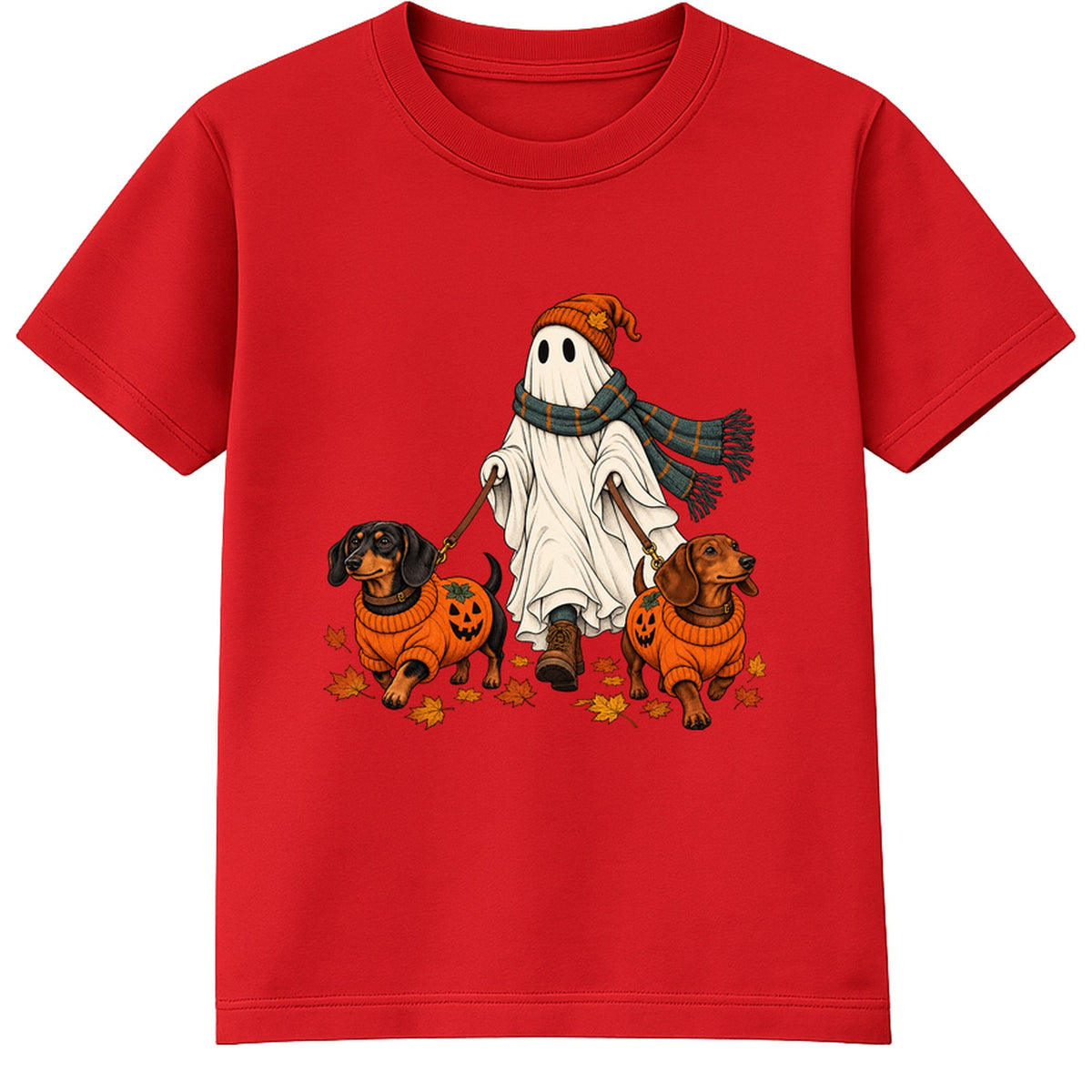 Ghost Dog Walker adult Halloween t-shirt - Red