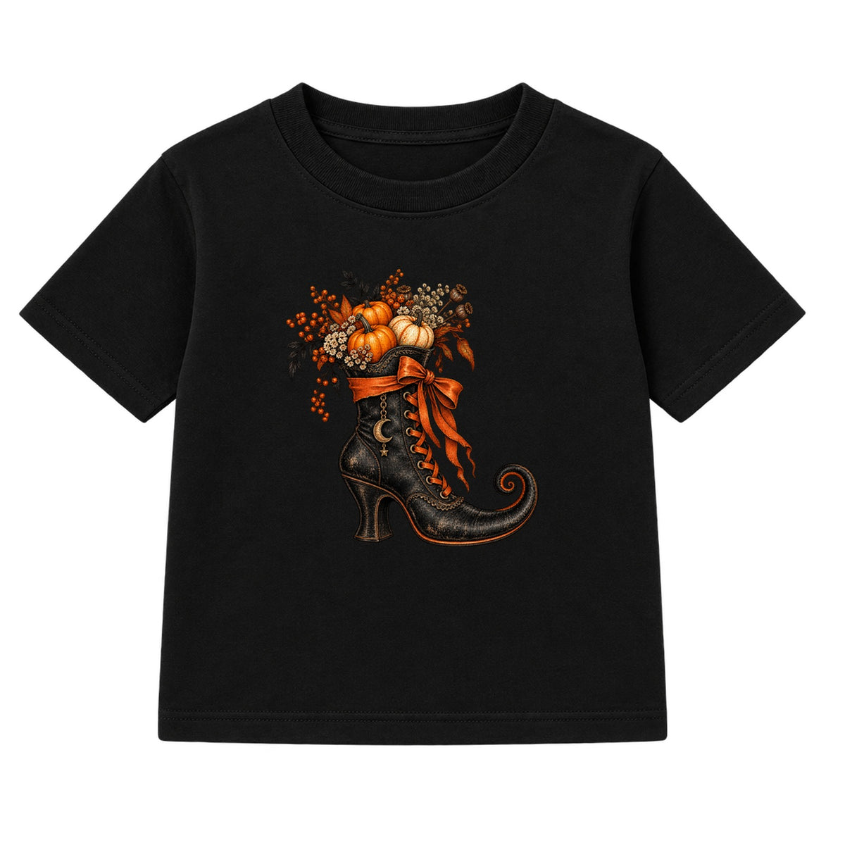 Witch Boot adult Halloween t-shirt - Black