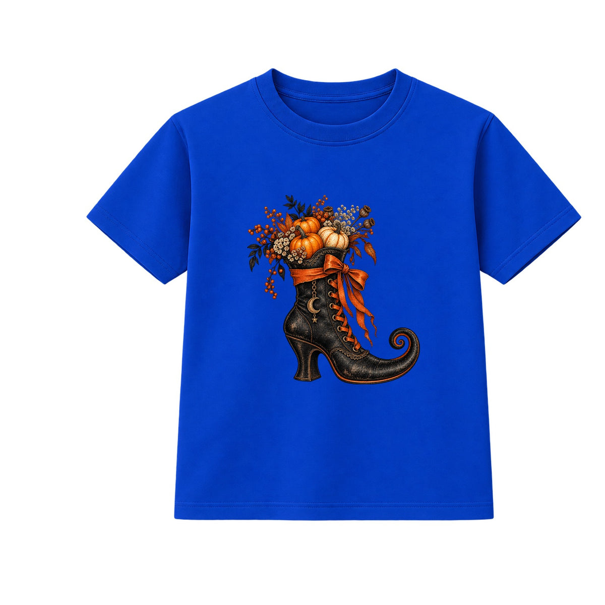 Witch Boot adult Halloween t-shirt - Blue