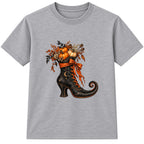 Witch Boot adult Halloween t-shirt - Heather Grey