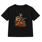 Skeleton Guitarist adult Halloween t-shirt - Black
