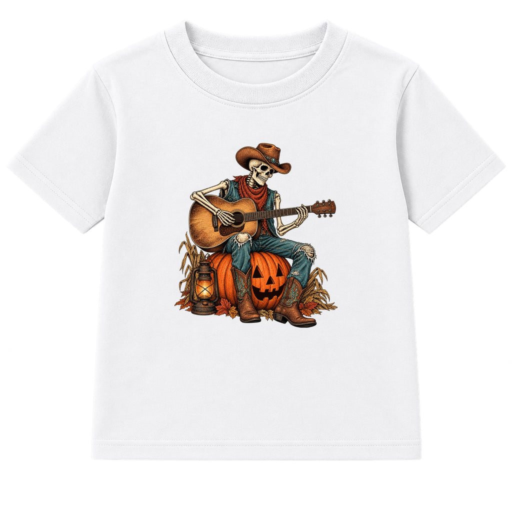 Skeleton Guitarist adult Halloween t-shirt - White