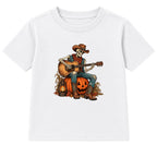 Skeleton Guitarist adult Halloween t-shirt - White