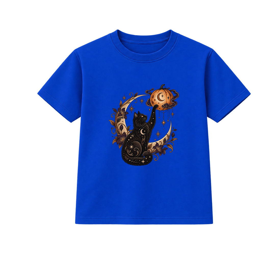 Celestial Cat adult Halloween t-shirt - Blue