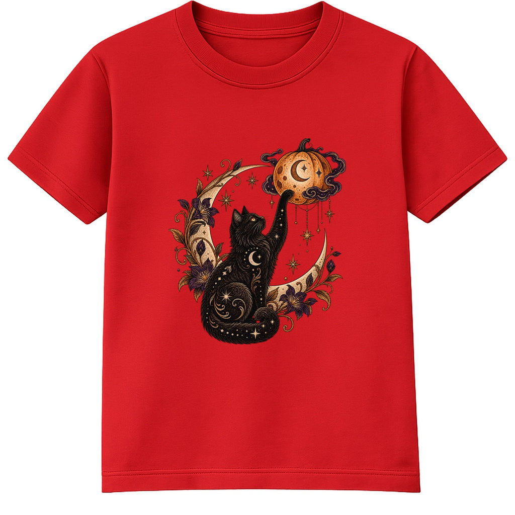 Celestial Cat adult Halloween t-shirt - Red