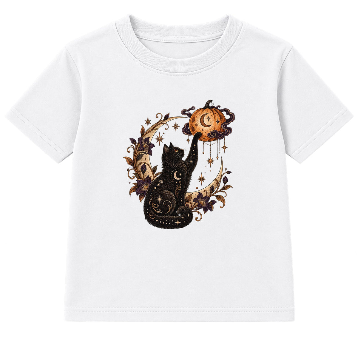 Celestial Cat adult Halloween t-shirt - White