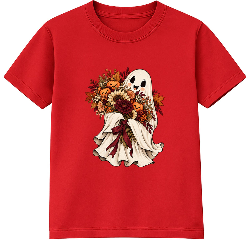 Bouquet Ghost kids Halloween t-shirt - Red