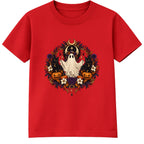 Ghost Wreath adult Halloween t-shirt - Red