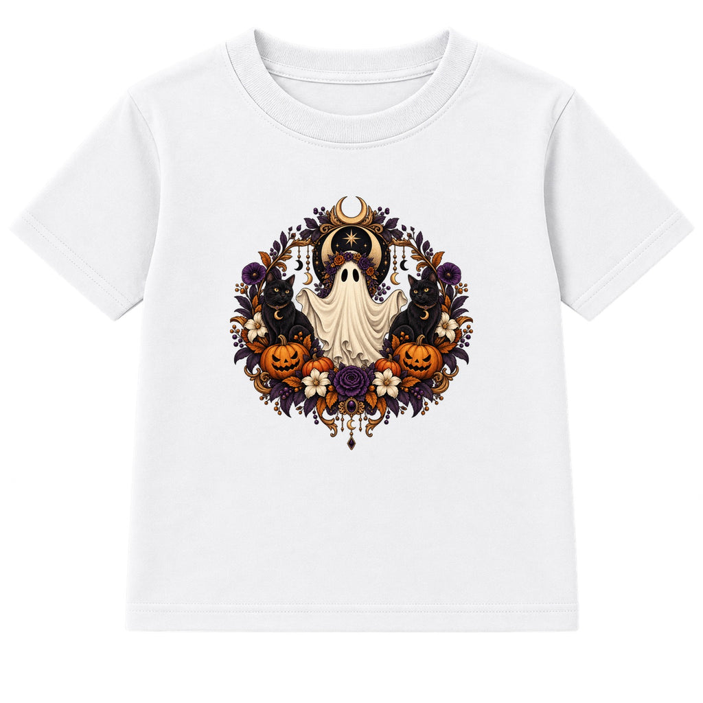Ghost Wreath adult Halloween t-shirt - White