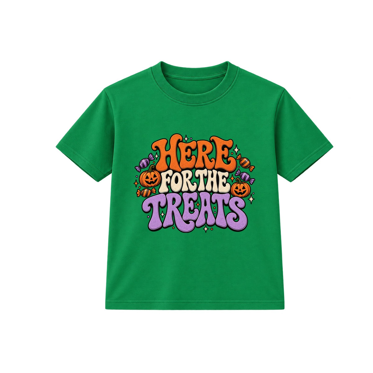 Here For The Treats adult Halloween t-shirt - Green