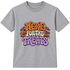 Here For The Treats adult Halloween t-shirt - Heather Grey