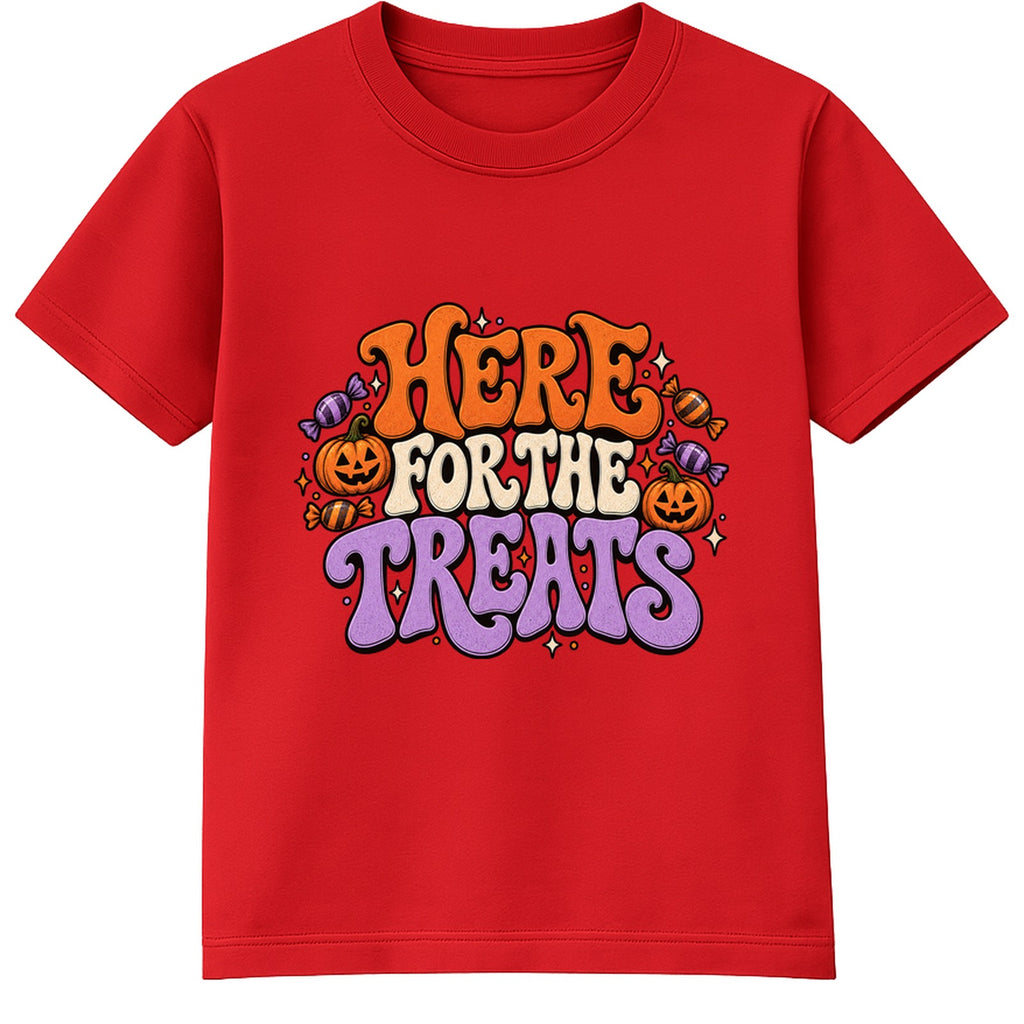 Here For The Treats adult Halloween t-shirt - Red