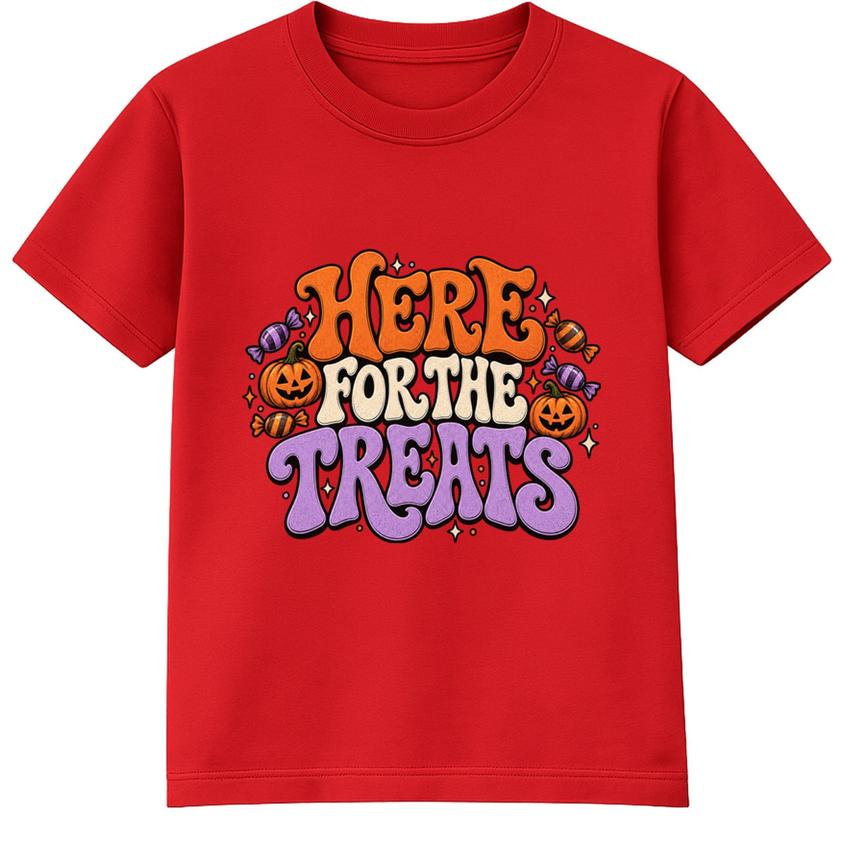 Here For The Treats adult Halloween t-shirt - Red