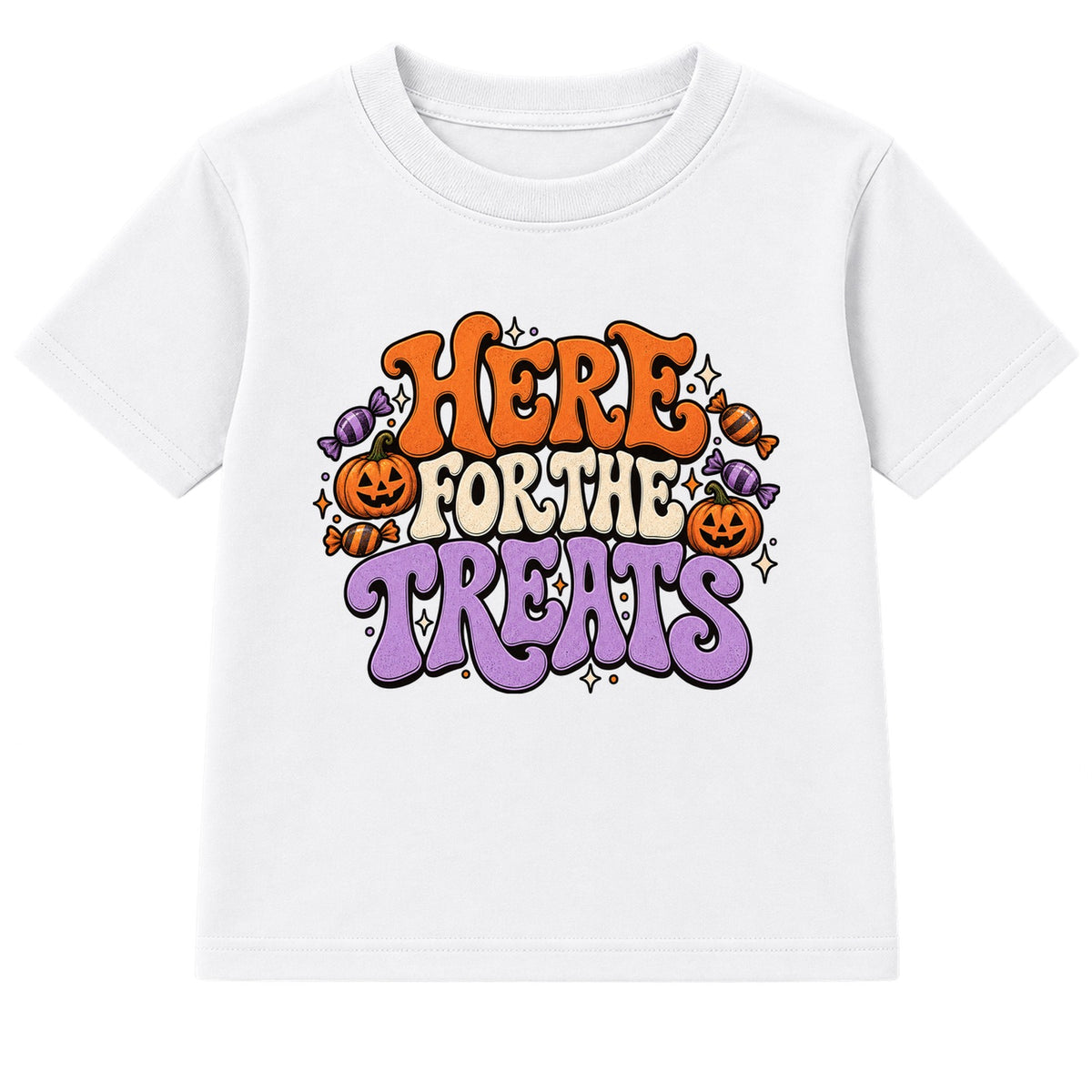 Here For The Treats adult Halloween t-shirt - White