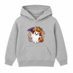 Pumpkin Hat Ghost kids Halloween hoodie - Heather Grey