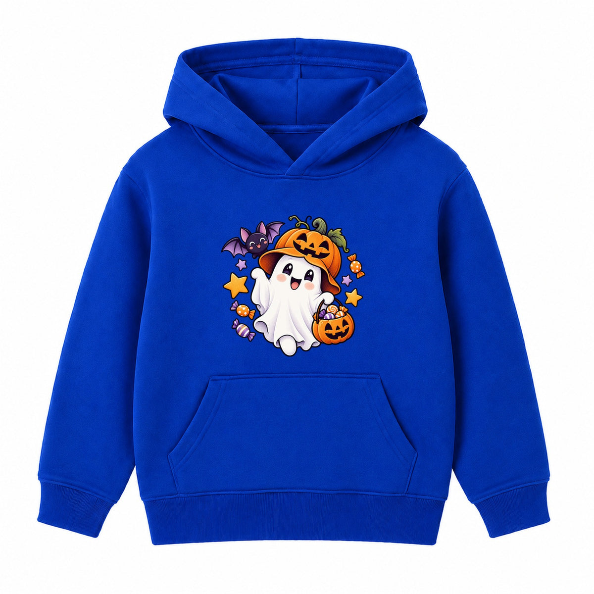 Pumpkin Hat Ghost kids Halloween hoodie - Royal Blue