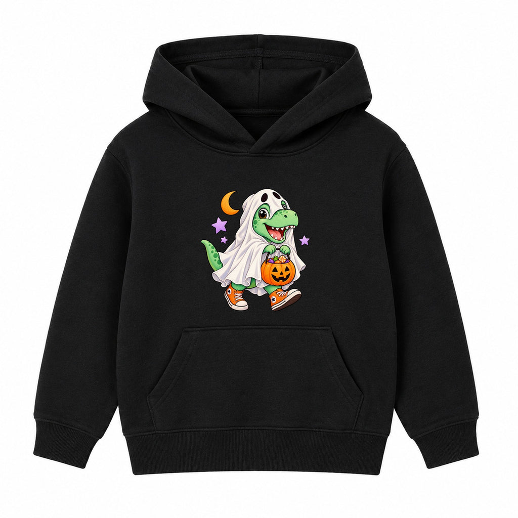 Ghost Dino kids Halloween hoodie - Black