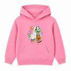 Ghost Dino kids Halloween hoodie - Pink