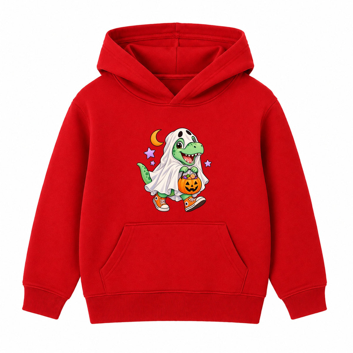 Ghost Dino kids Halloween hoodie - Red
