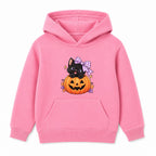 Pumpkin Kitten kids Halloween hoodie - Pink