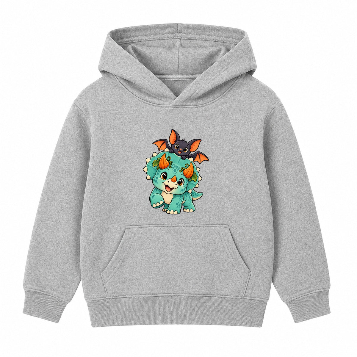 Pumpkin Triceratops kids Halloween hoodie - Heather Grey