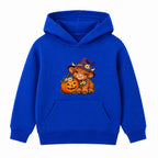Witchy Highland Cow kids Halloween hoodie - Royal Blue